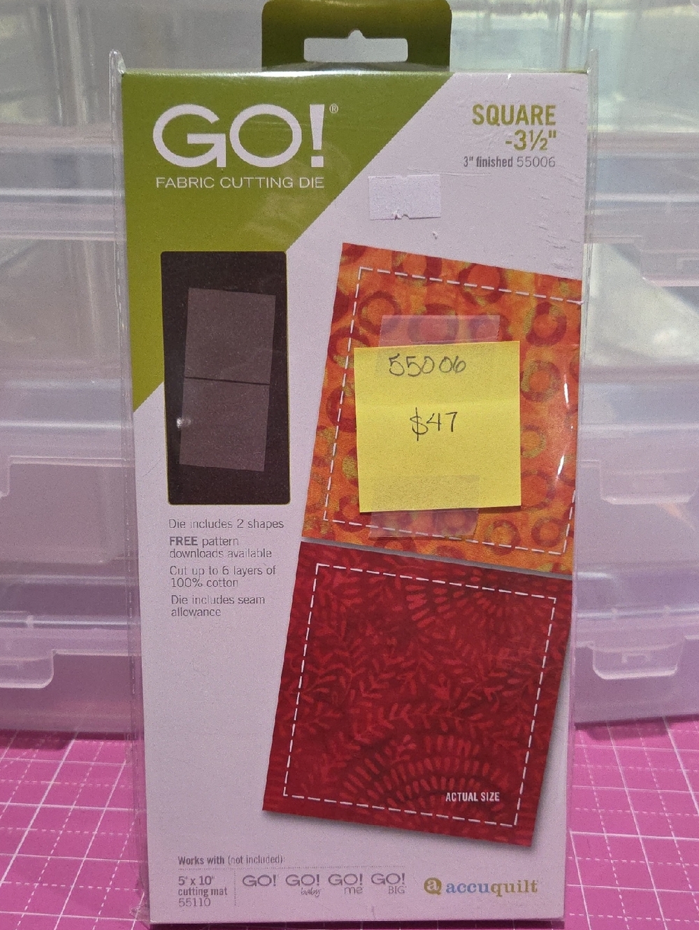 GO! Fabric Cutting Die - Square 3½" #55006